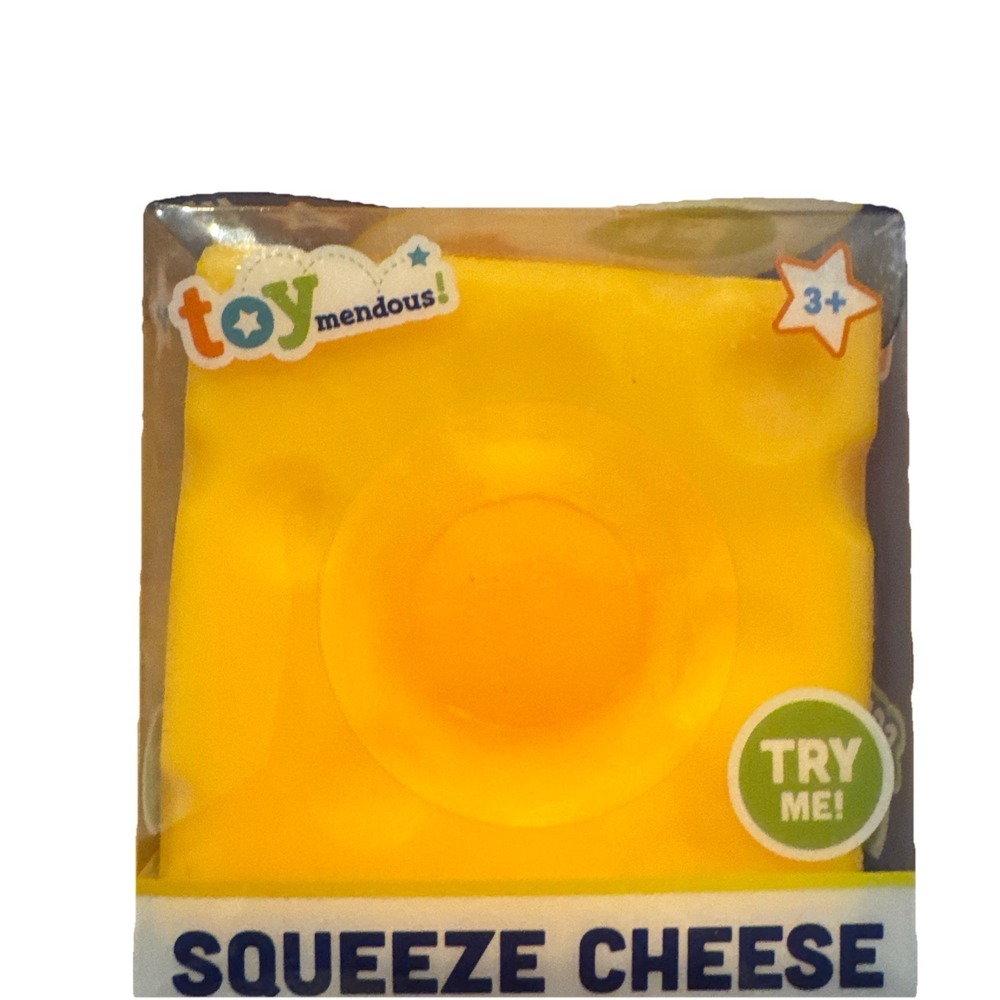 Toymendous Squeeze Cheese Squishy Sensory Stress Relief Fidget Toy Yellow New